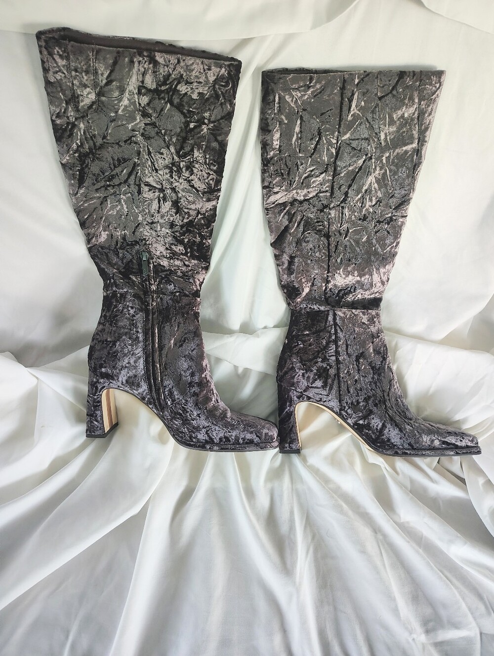 Sam Edelman Issabel Velvet Mid-Calf Square Toe Tall Dress Boots | 9.5M